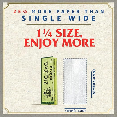 Zig Zag Rolling Papers 1 1/4 - Organic Hemp