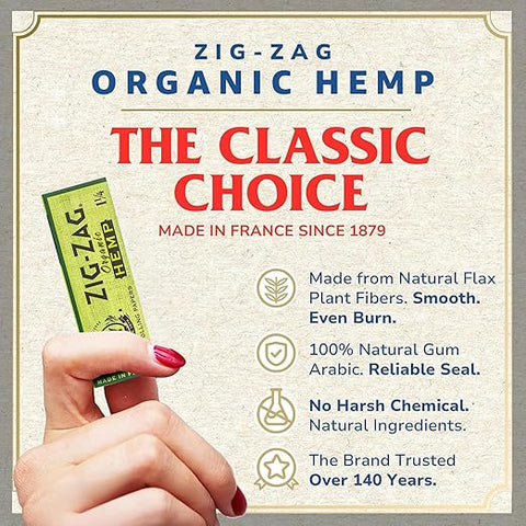 Zig Zag Rolling Papers 1 1/4 - Organic Hemp