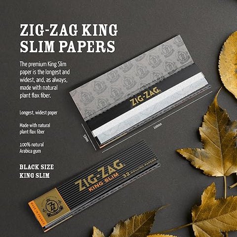 Zig Zag Rolling Papers King Slim Size - Black