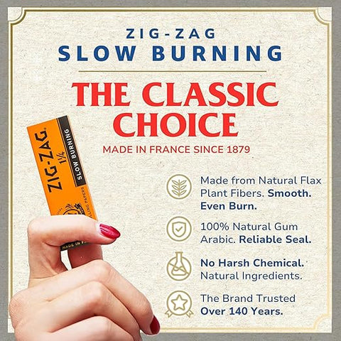 Zig Zag Rolling Papers 1 1/4 - Slow Burning (Orange)