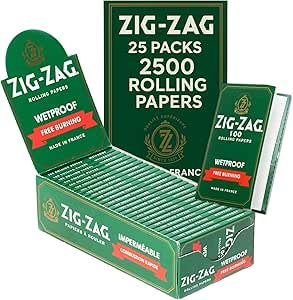 Zig Zag Rolling Papers Kut corners Single Wide - Wetproof (Green)