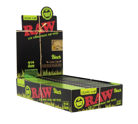 Unveil the artistry of RAW Black Organic Hemp 1¼ Rolling Papers, a celebration of 16 years of RAW innovation. Experience unrivaled thinness and slow-burning elegance, preserving your terpenes for a superior smoke. Crafted for the connoisseurs, designed for legal smoking herbs. Discover the epitome of rolling perfection and buy now from your #1 Online Vape & Smoke Shop, Vape Bazaar.